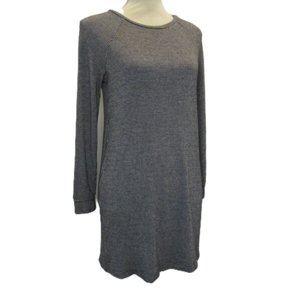 Lou & Grey Houndstooth Sweater Dress Long Sleeve Black White Womens XS Career - Picture 2 of 13